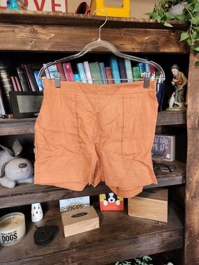 Women's Rust Orange Casual Pull-On Shorts